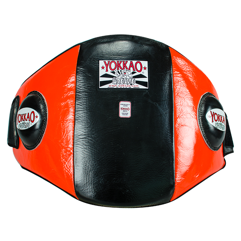 YOKKAO Premium Leather Belly Pads for Muay Thai Boxing Kickboxing MMA
