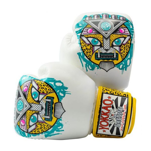 Yokkao Boxing Gloves - Apex White Leopard | Muay Thai Store