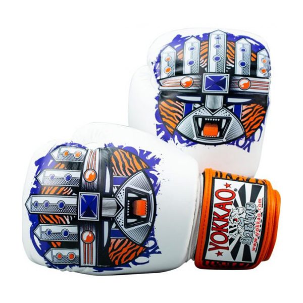 Yokkao Boxing Gloves - Apex White Tiger | Muay Thai Store