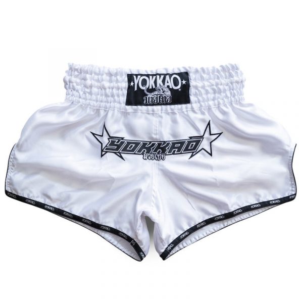 Yokkao Carbon Fit Shorts - Institution White | Muay Thai Store